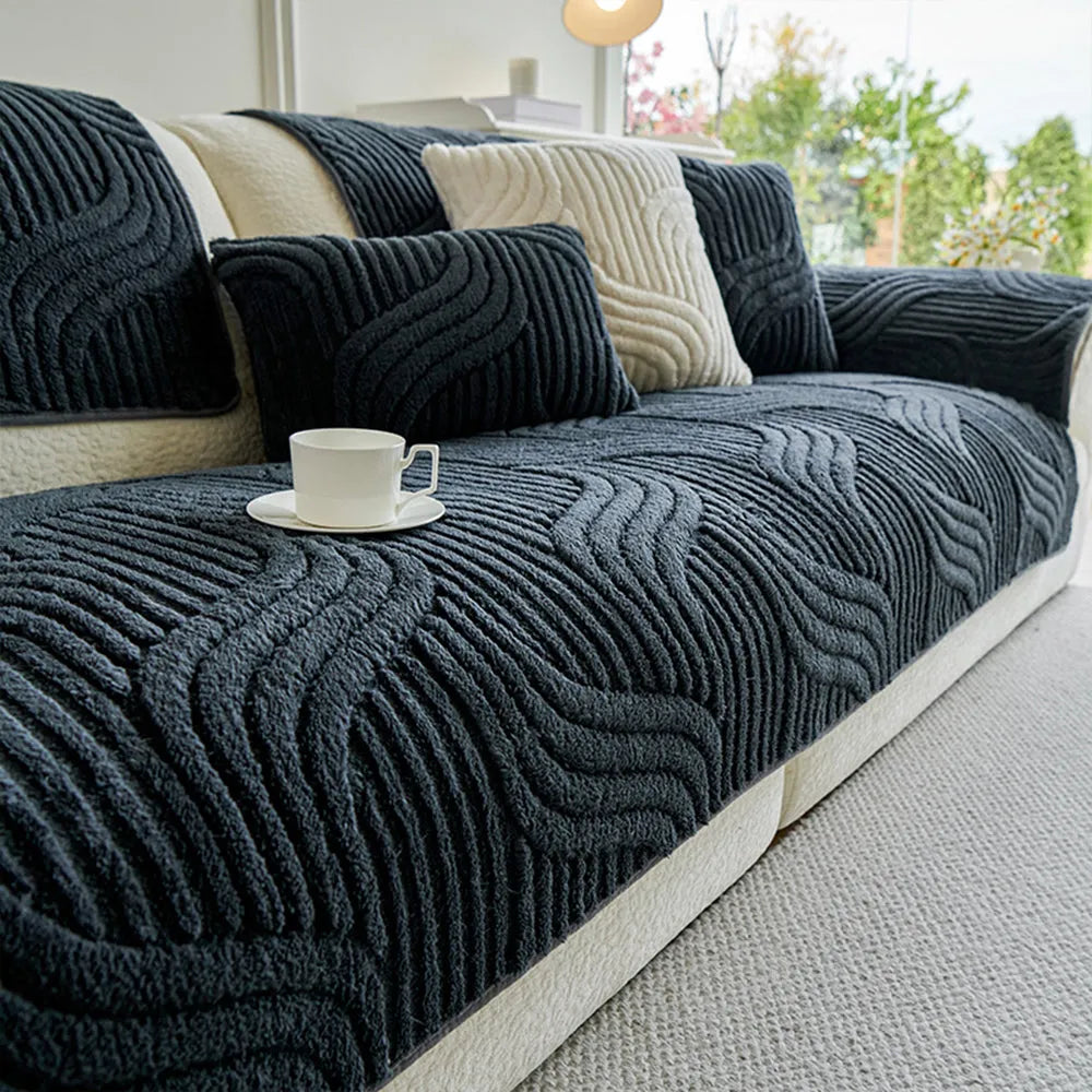 3D Wave Plush Non-Slip Seat Cover