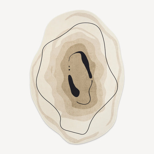 Abstract Earth Tone Freeform Rug