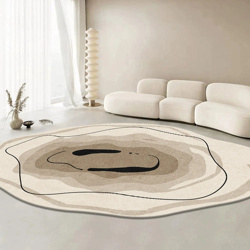 Abstract Earth Tone Freeform Rug