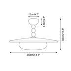 Alabaster and Walnut Ceiling Light