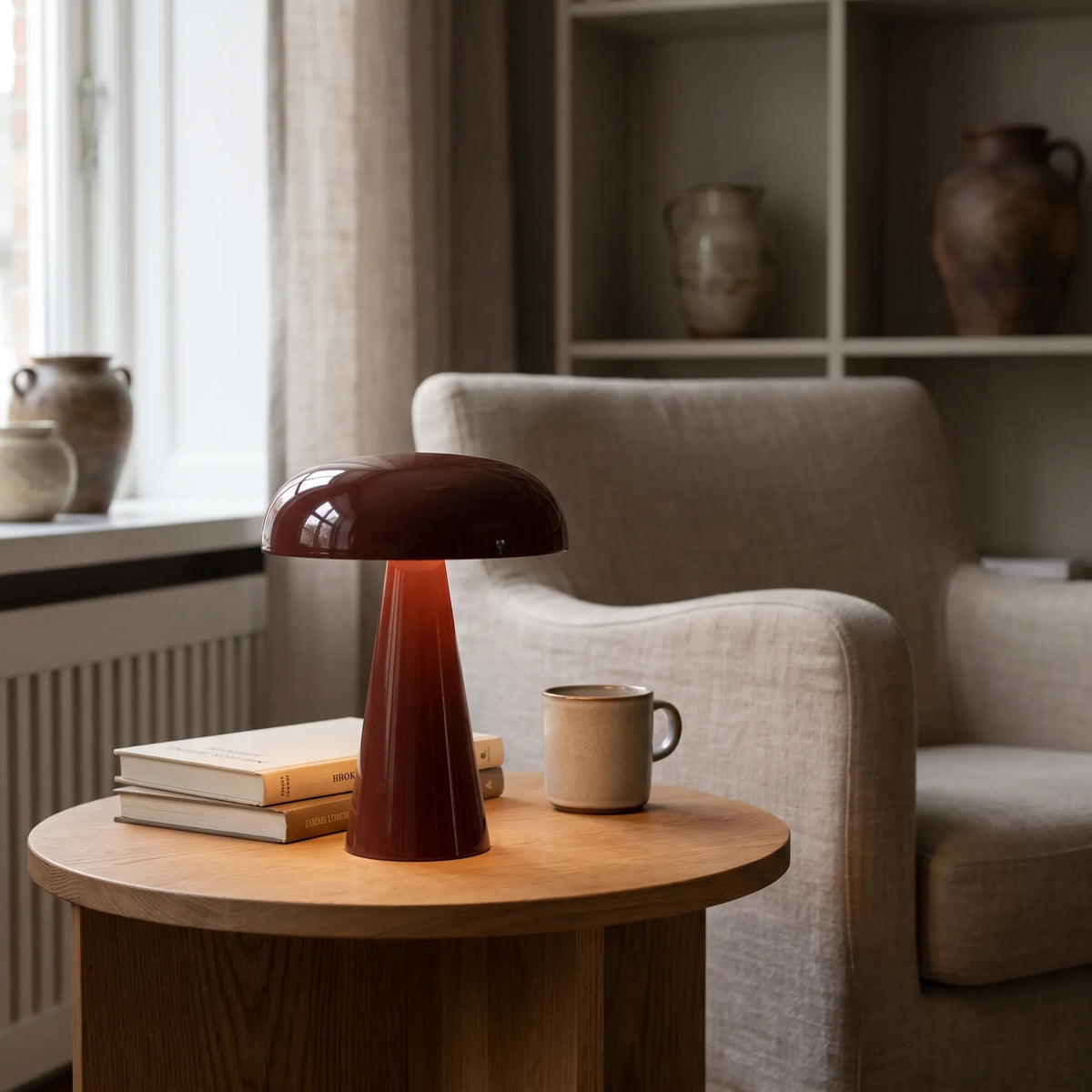 Aluminium Mushroom Cordless Lamp