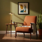 Amber Glass Brass Walnut Lamp