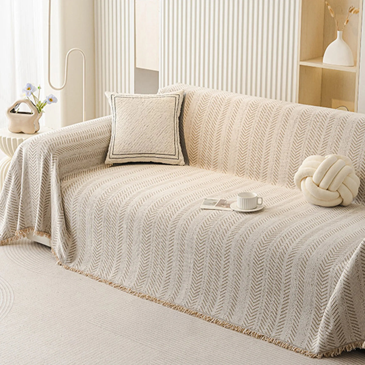 Anti-Scratch Herringbone Sofa Throw