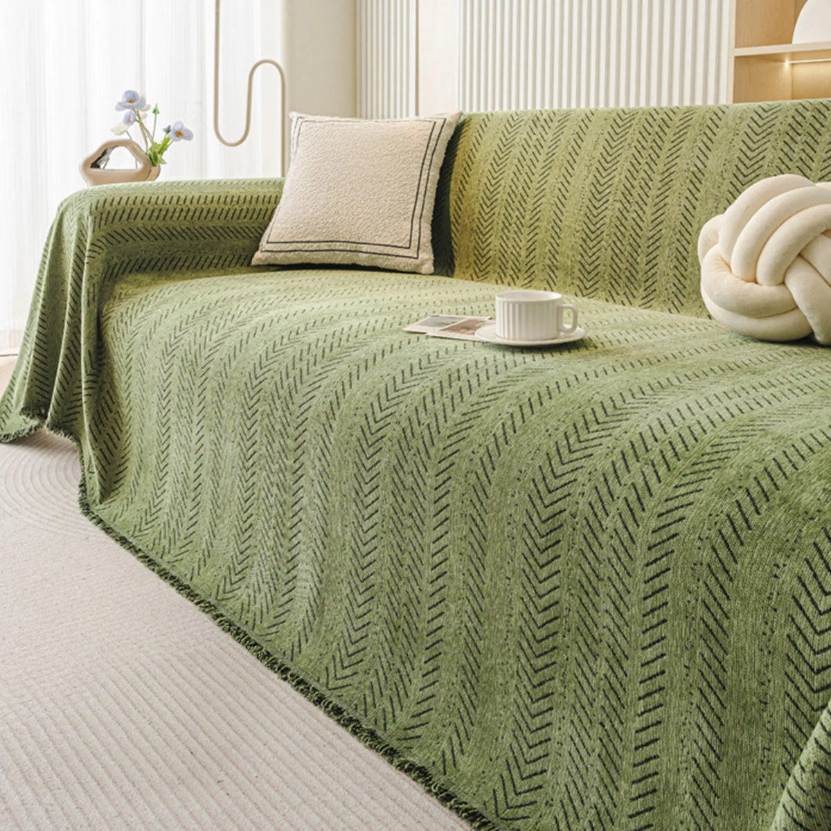 Anti-Scratch Herringbone Sofa Throw