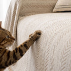 Anti-Scratch Herringbone Sofa Throw