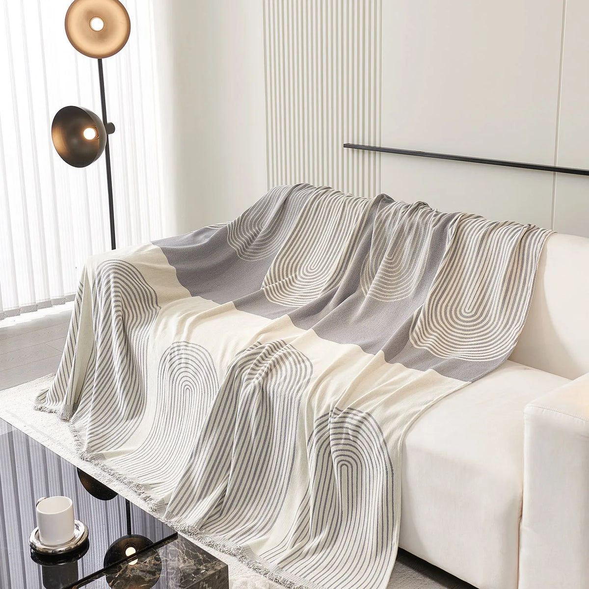 Arch Pattern Chenille Sofa Cover
