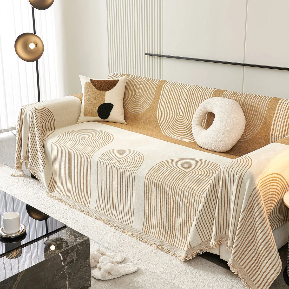 Arch Pattern Chenille Sofa Cover