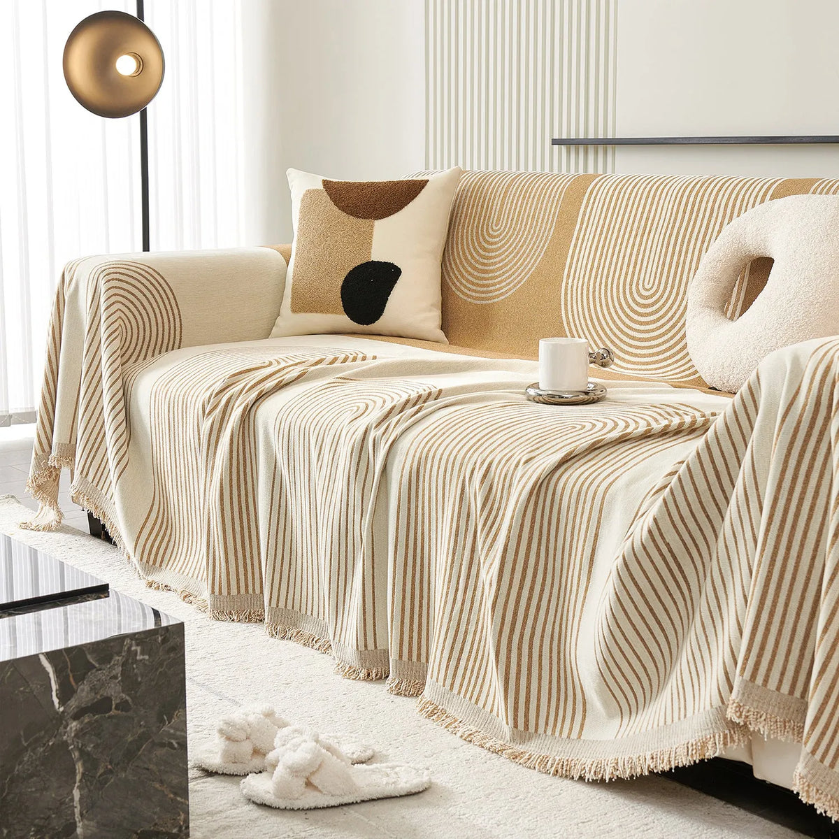 Arch Pattern Chenille Sofa Cover
