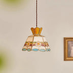 Art Nouveau Stained Glass Pendant