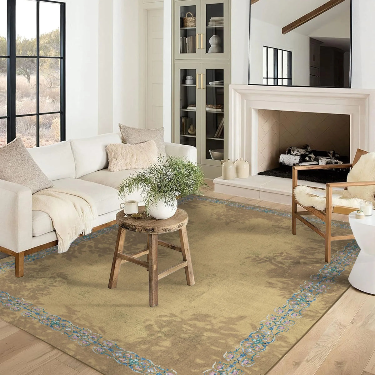 Baroque Pattern Lightweight Rug