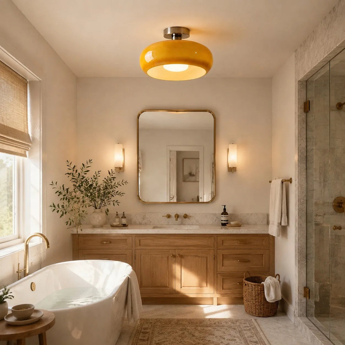 Bauhaus Glass Disc Ceiling Light