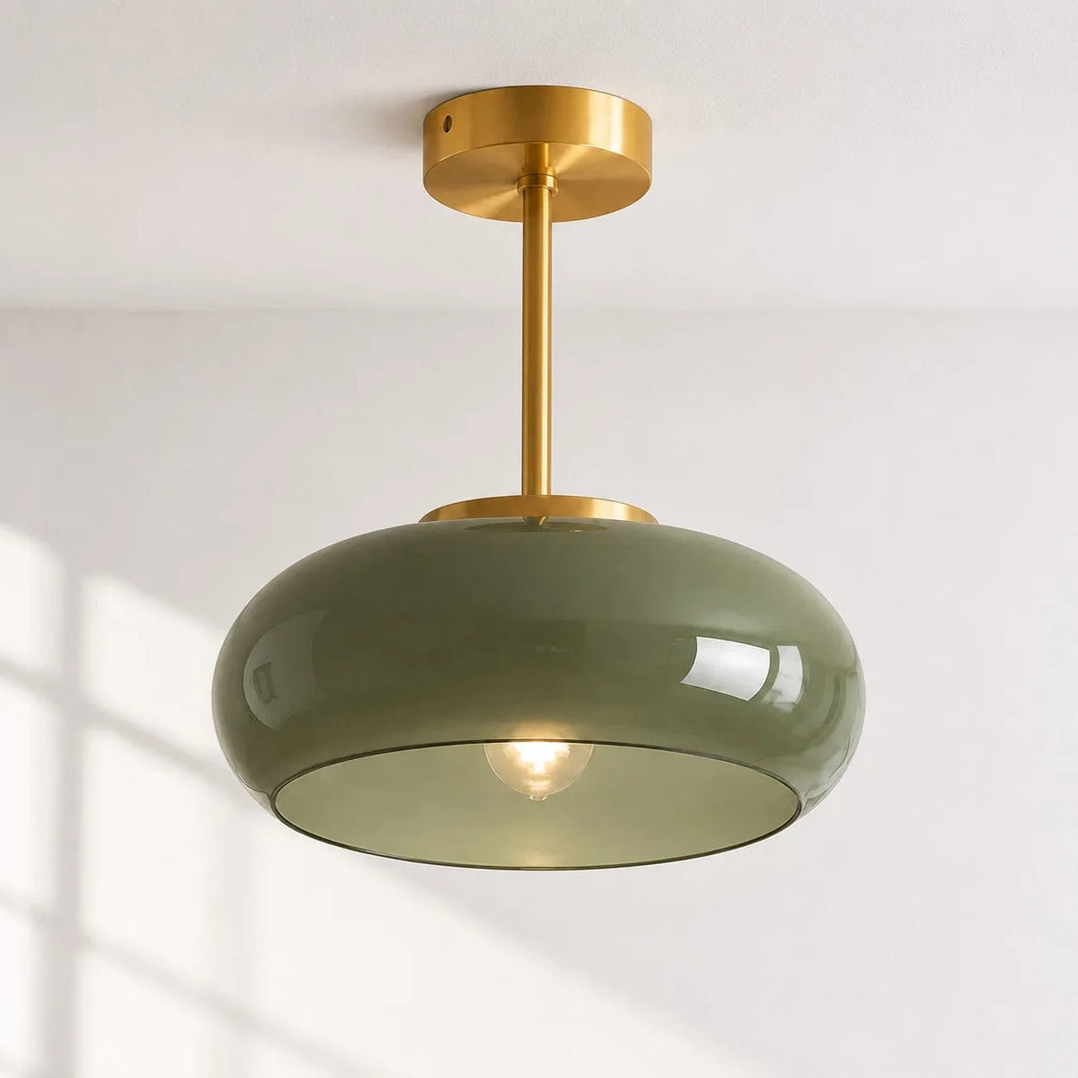 Bauhaus Glass Disc Ceiling Light