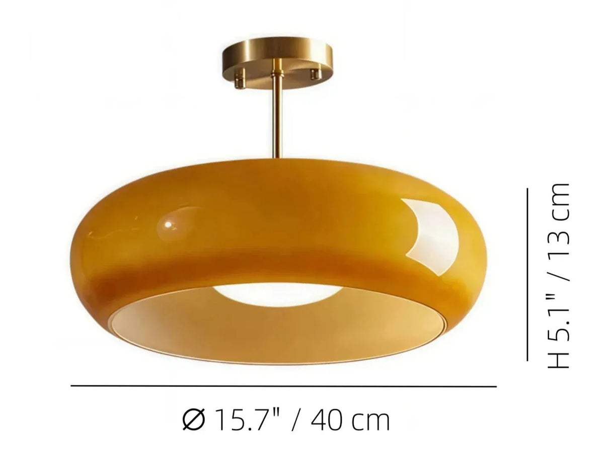 Bauhaus Glass Disc Ceiling Light
