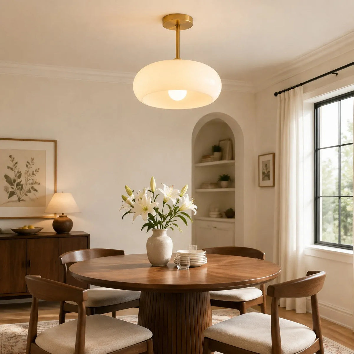 Bauhaus Glass Disc Ceiling Light