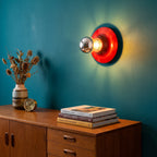 Bauhaus Walnut Halo Wall Light