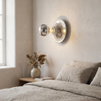 Bauhaus Walnut Halo Wall Light