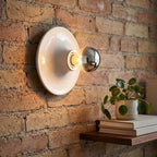 Bauhaus Walnut Halo Wall Light