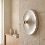 Bauhaus Walnut Halo Wall Light