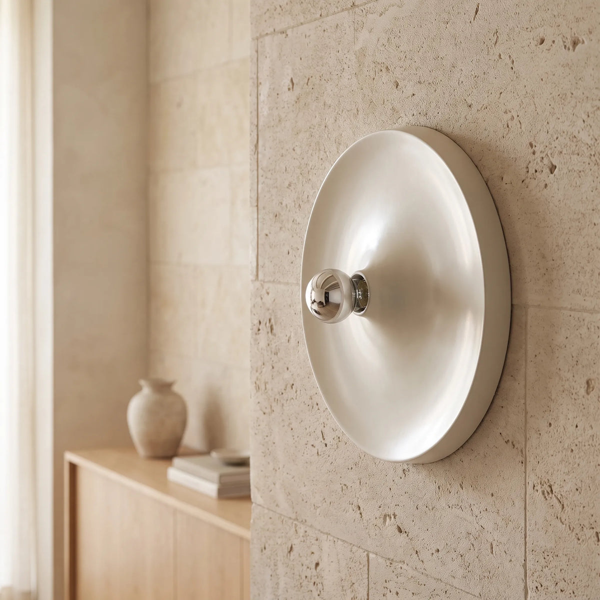Bauhaus Walnut Halo Wall Light