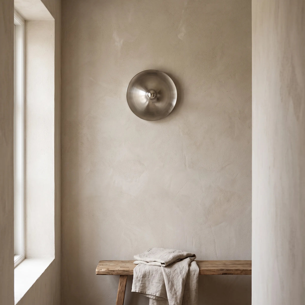 Bauhaus Walnut Halo Wall Light