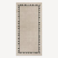 Beige Linear Border Runner Rug