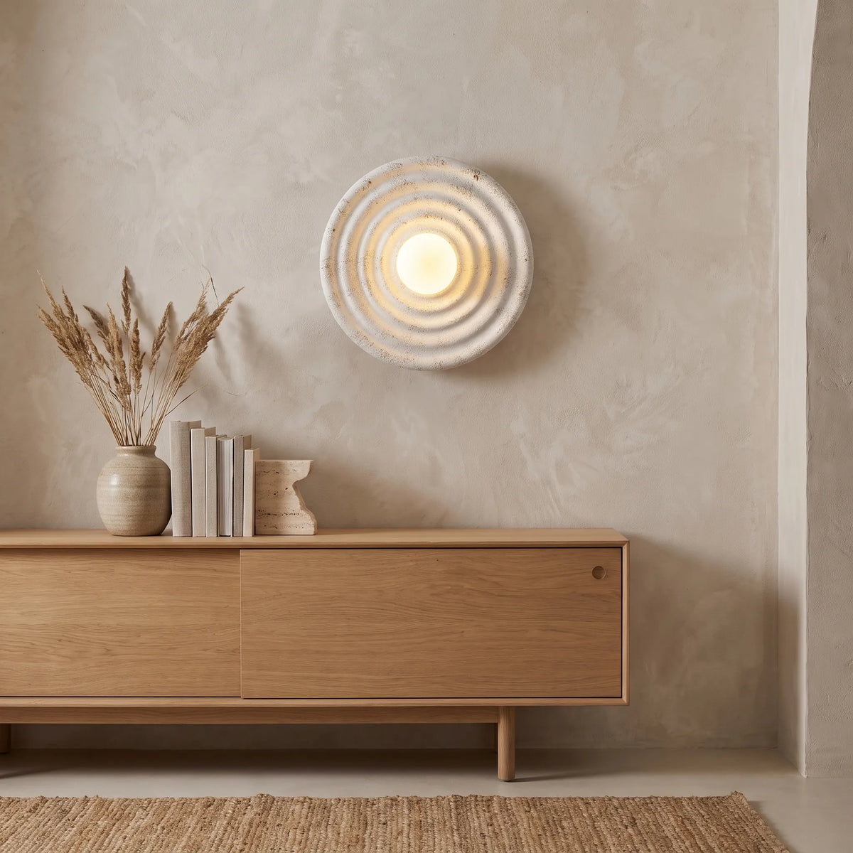 Beige Round Circle Wall Lamp