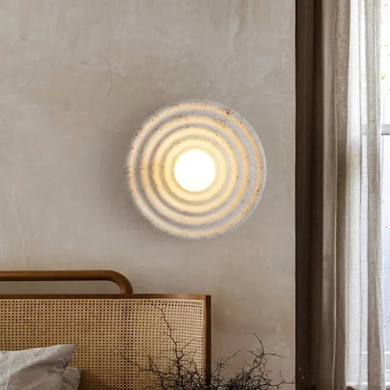 Beige Round Circle Wall Lamp