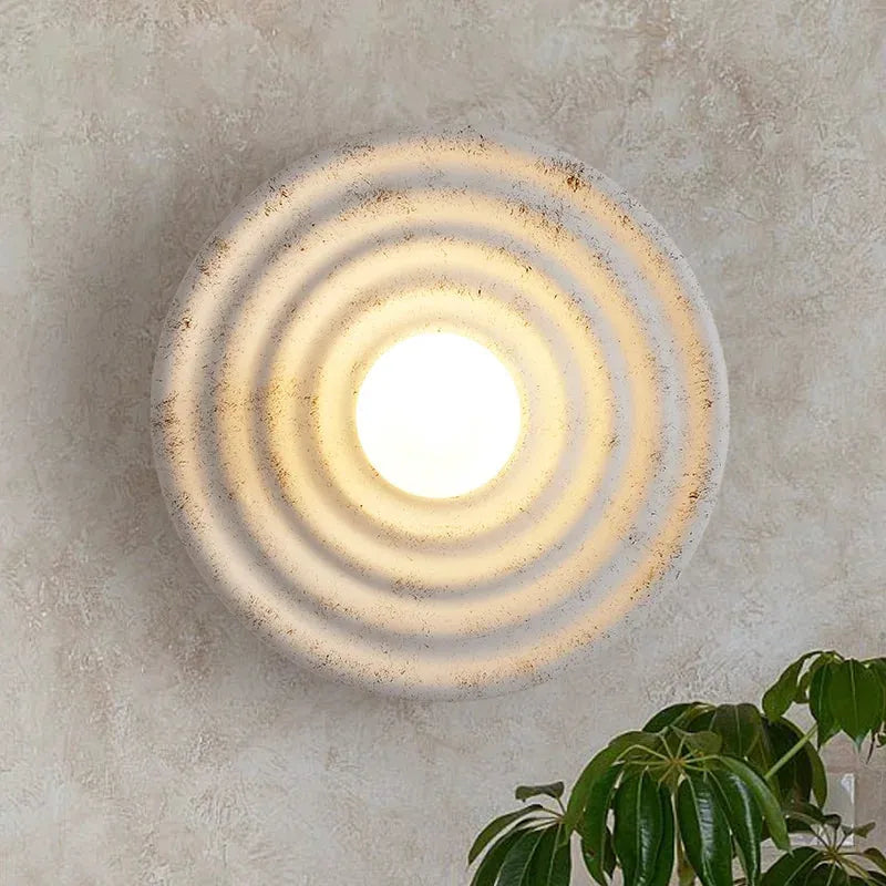 Beige Round Circle Wall Lamp