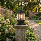 Black Aluminium Pillar Light
