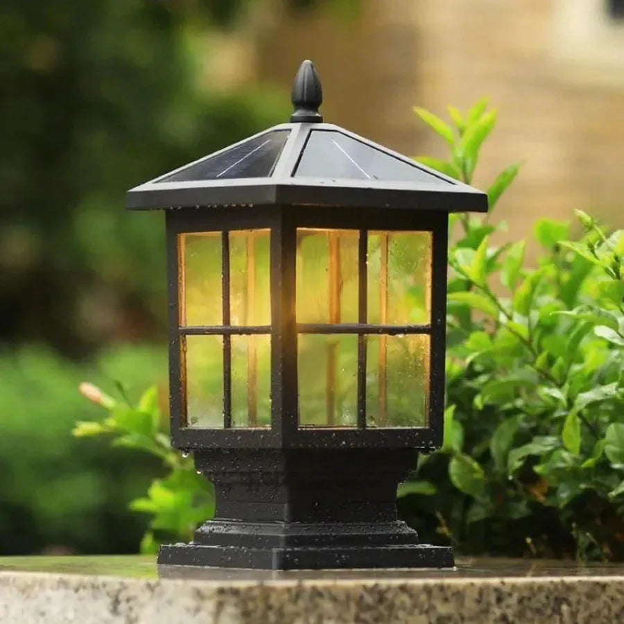 Black Aluminium Pillar Light