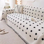 Black Dotted Chenille Sofa Cover