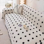Black Dotted Chenille Sofa Cover