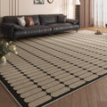 Black Oval Grid Area Rug