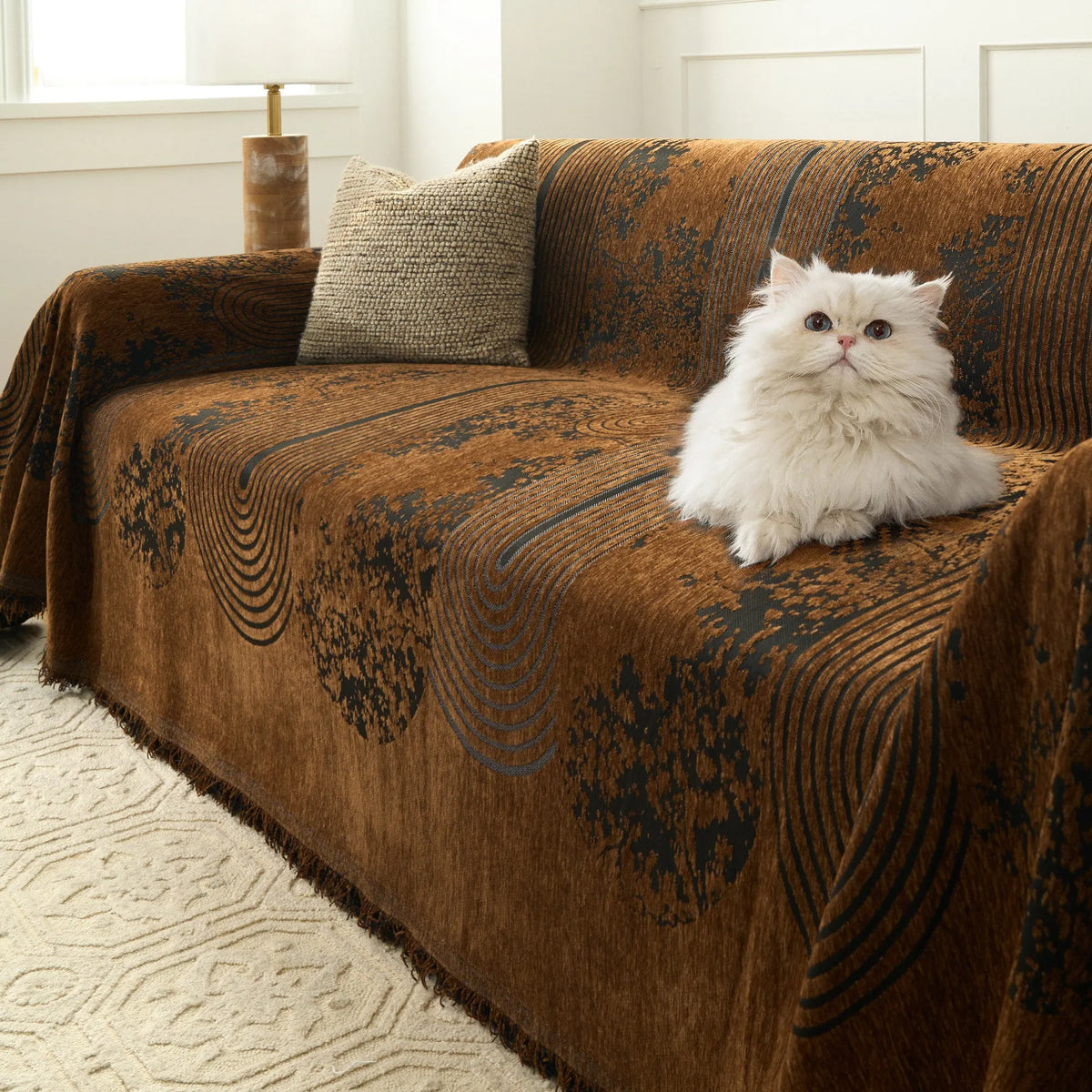 Boho Burnt Umber Anti-Pilling Sofa Cover