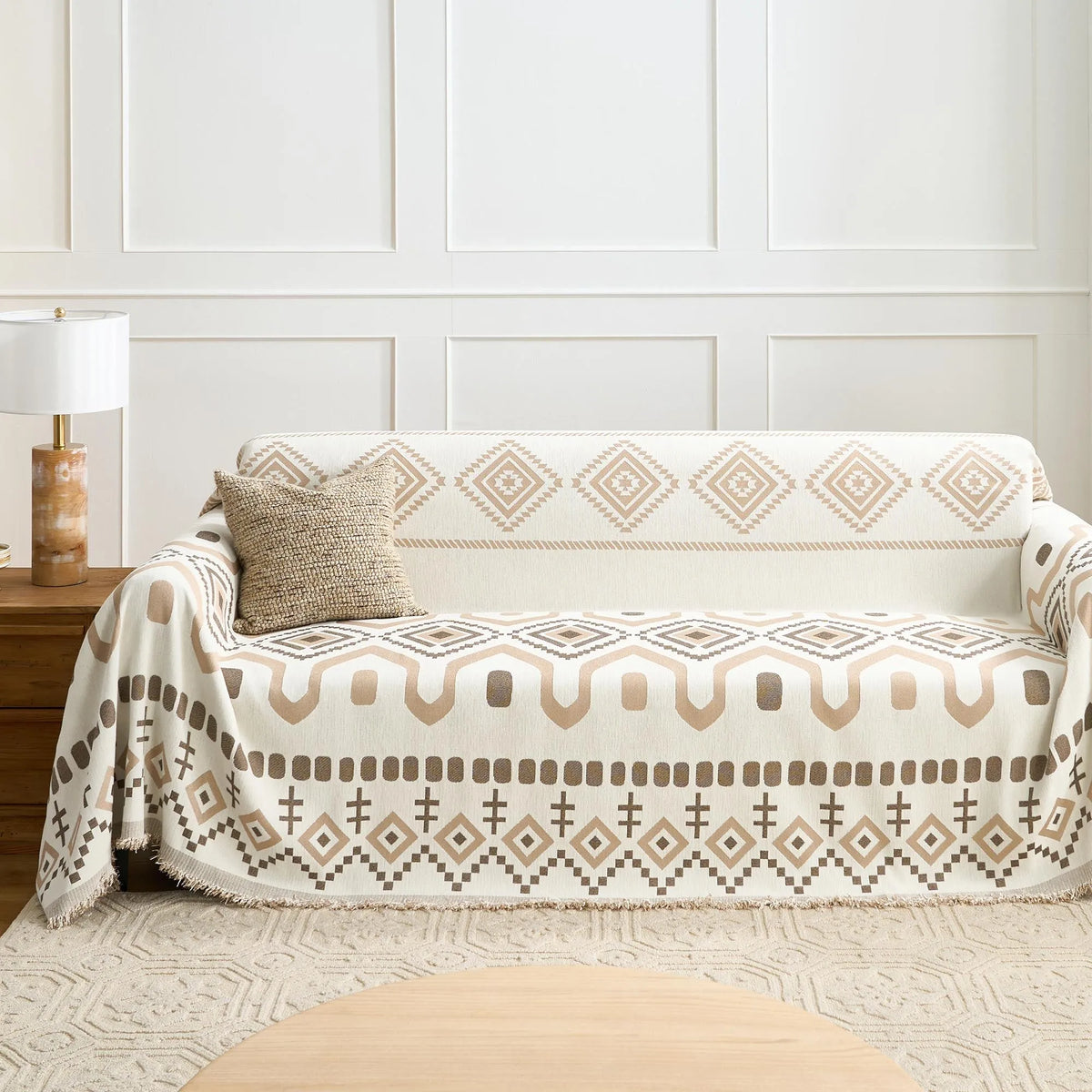 Boho Geometry Textured Sofa Cover