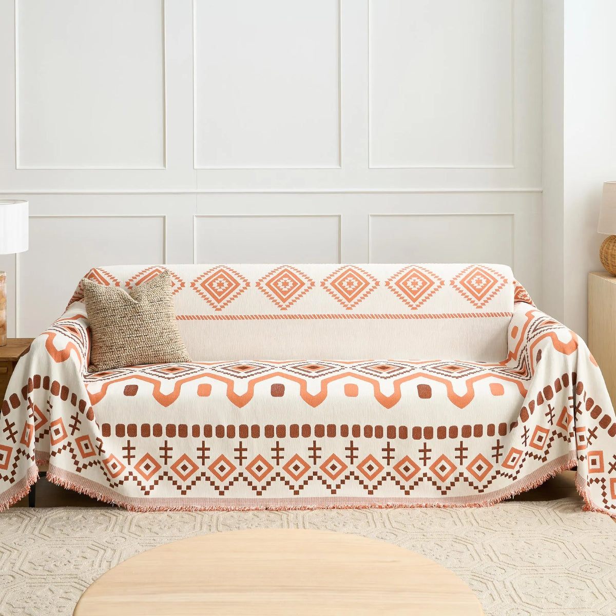Boho Geometry Textured Sofa Cover