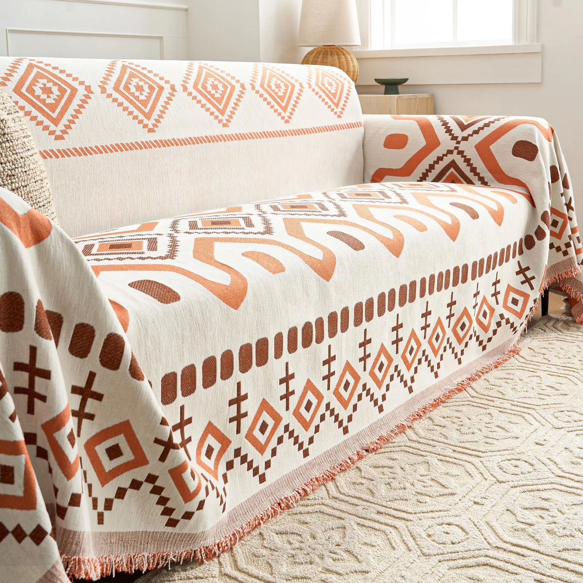 Boho Geometry Textured Sofa Cover
