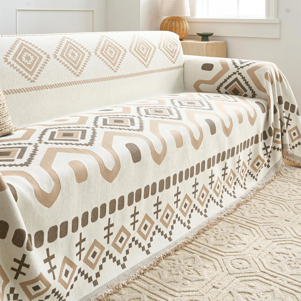 Boho Geometry Textured Sofa Cover