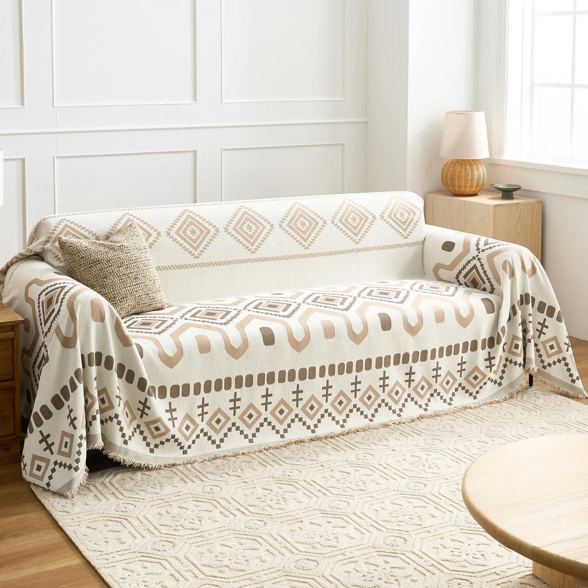 Boho Geometry Textured Sofa Cover