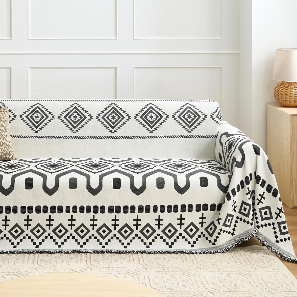 Boho Geometry Textured Sofa Cover