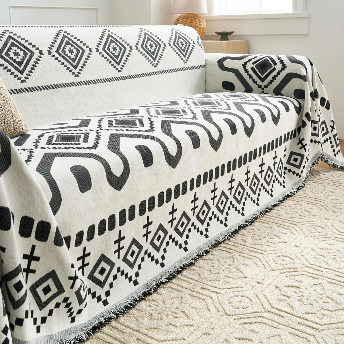 Boho Geometry Textured Sofa Cover