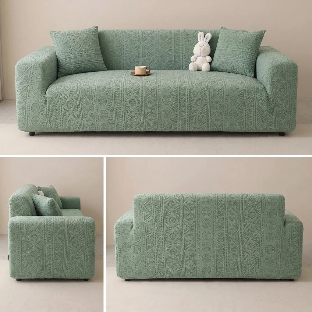 Boho Jacquard Fleece Stretch Slipcover