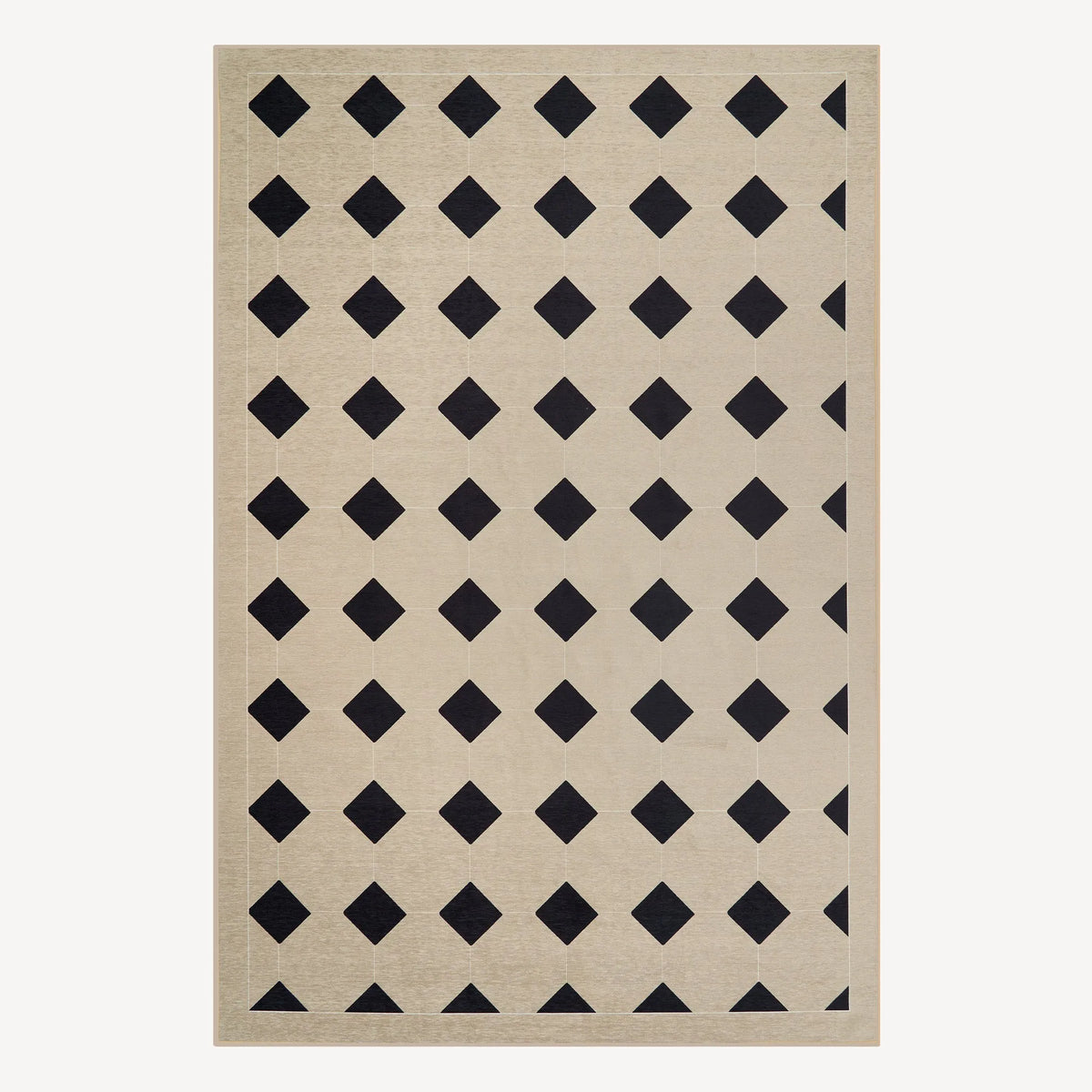 Bold Diamond Washable Rug with Pad