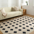 Bold Diamond Washable Rug with Pad