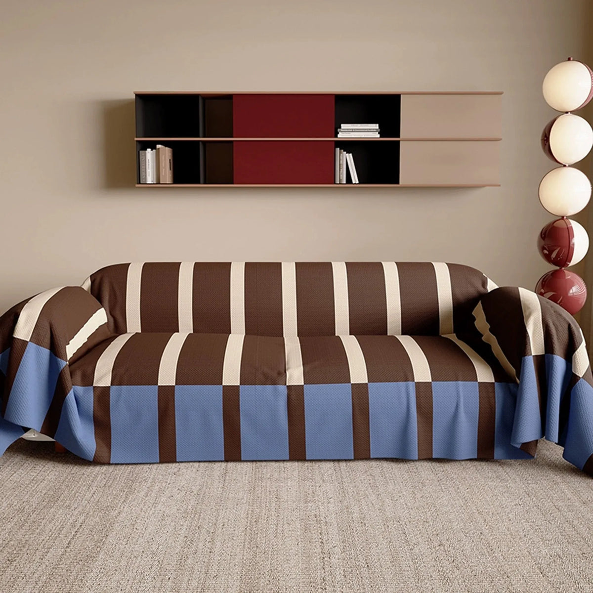 Bold Stripe Retro Sofa Cover
