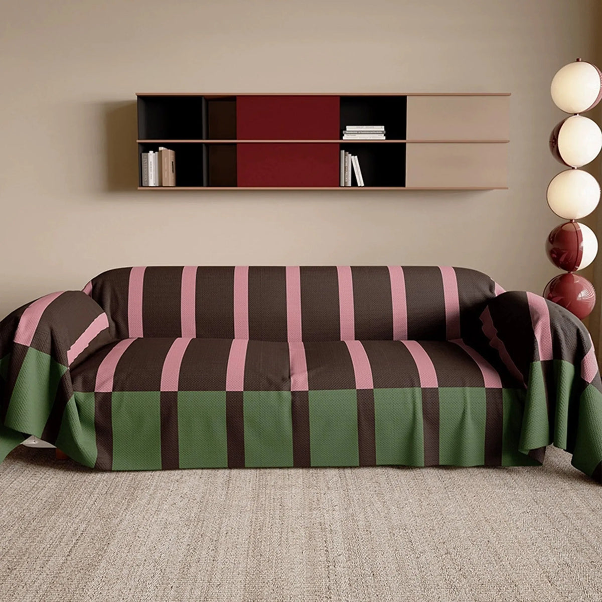 Bold Stripe Retro Sofa Cover