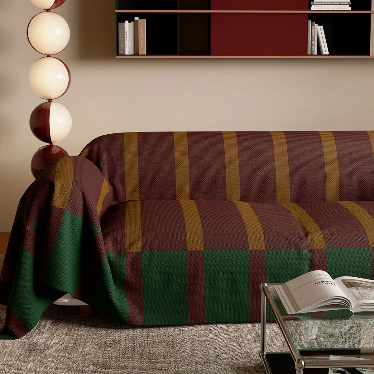 Bold Stripe Retro Sofa Cover