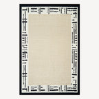 Bordered Abstract Washable Rug