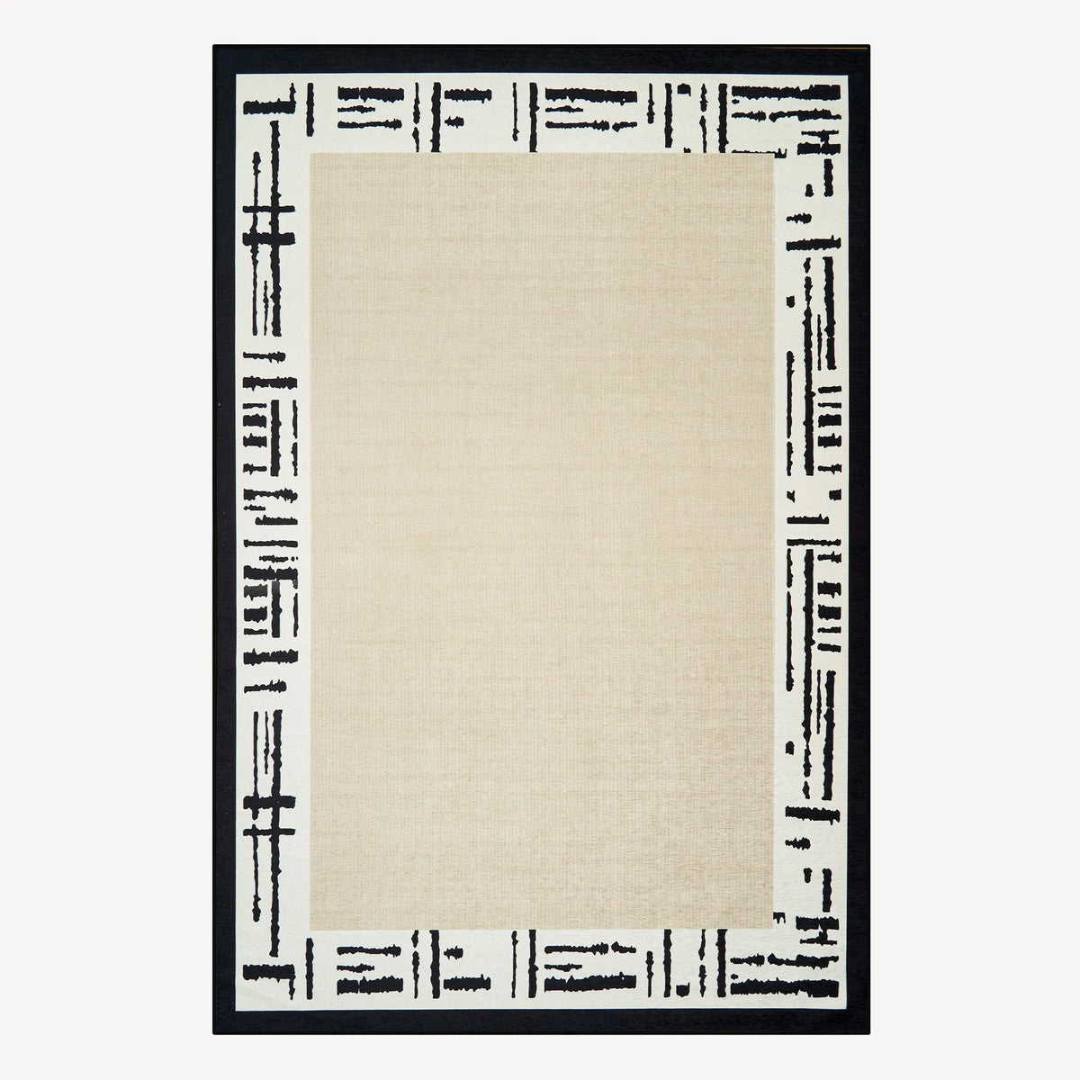Bordered Abstract Washable Rug