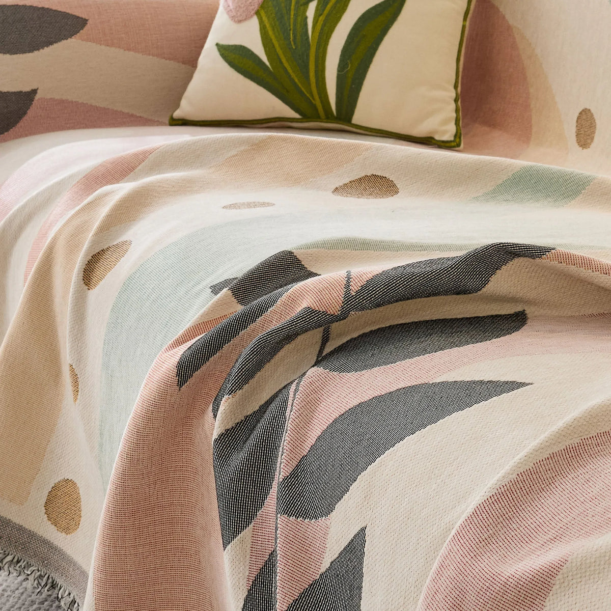 Botanical Arch Earth Tone Sofa Throw